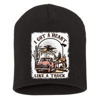 Sunset Cowgirl Heart Truck Cowboy Country Short Acrylic Beanie