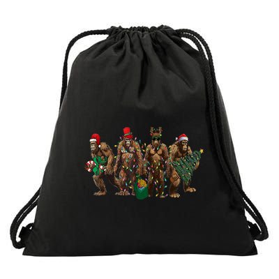 Sasquatch Christmas Holiday Season Xmas Drawstring Bag