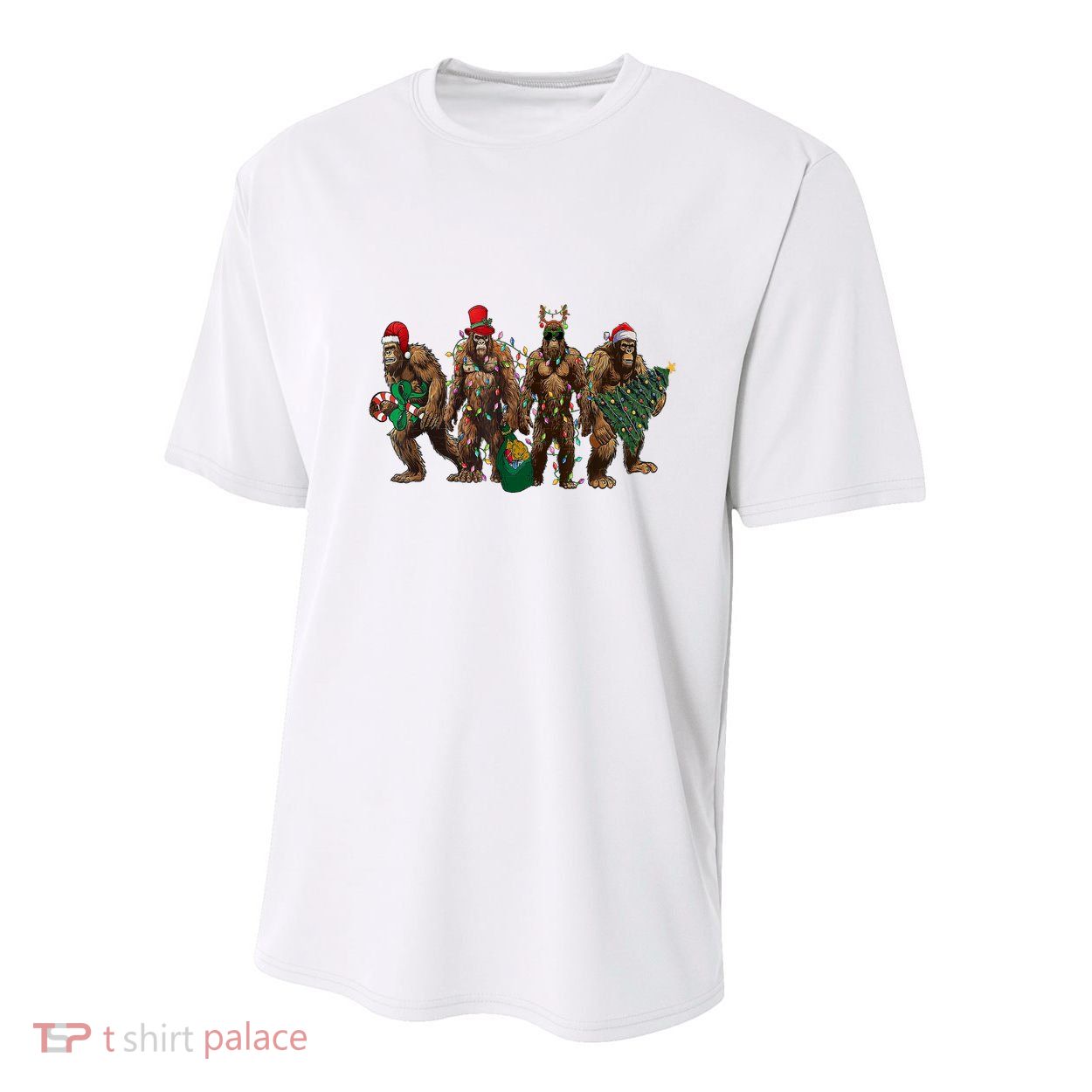 Sasquatch Christmas Holiday Season Xmas Youth Performance Sprint T-Shirt