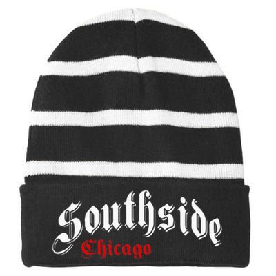 Southside Chicago Hometown Pride Classic Design Striped Beanie with Solid Band