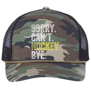 Sorry Can't Hockey Bye Funny Hockey  Retro Rope Trucker Hat Cap