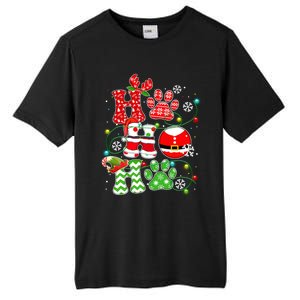 Santa Claus Ho Ho Ho Dog Paw Dog Mom Dad Christmas Pajama Gift Tall Fusion ChromaSoft Performance T-Shirt