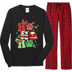 Santa Claus Ho Ho Ho Dog Paw Dog Mom Dad Christmas Pajama Gift Long Sleeve Pajama Set