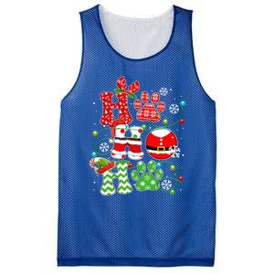 Santa Claus Ho Ho Ho Dog Paw Dog Mom Dad Christmas Pajama Gift Mesh Reversible Basketball Jersey Tank