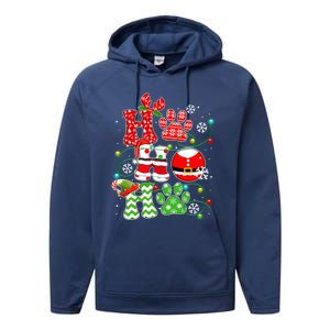 Santa Claus Ho Ho Ho Dog Paw Dog Mom Dad Christmas Pajama Gift Performance Fleece Hoodie