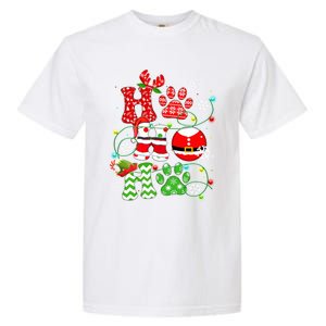 Santa Claus Ho Ho Ho Dog Paw Dog Mom Dad Christmas Pajama Gift Garment-Dyed Heavyweight T-Shirt