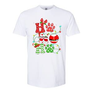 Santa Claus Ho Ho Ho Dog Paw Dog Mom Dad Christmas Pajama Gift Softstyle CVC T-Shirt