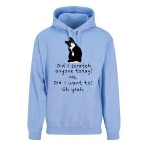 Sarcastic Cat Have I Scratched Anyone Today Funny Black Cat Unisex Surf Hoodie