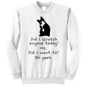 Sarcastic Cat Have I Scratched Anyone Today Funny Black Cat Sweatshirt