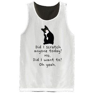 Sarcastic Cat Have I Scratched Anyone Today Funny Black Cat Mesh Reversible Basketball Jersey Tank