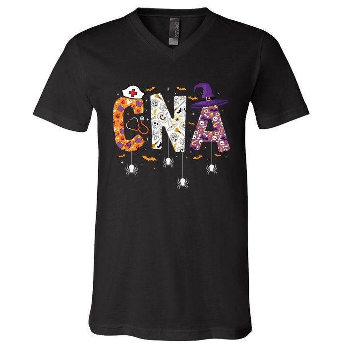 Spooky Cna Halloween Theme V-Neck T-Shirt