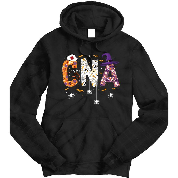 Spooky Cna Halloween Theme Tie Dye Hoodie