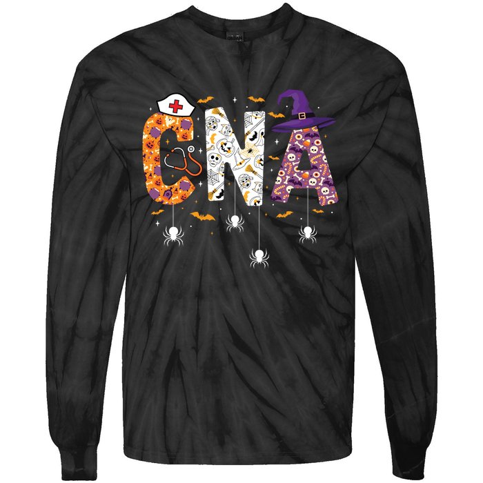 Spooky Cna Halloween Theme Tie-Dye Long Sleeve Shirt