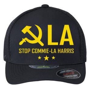 Stop Commiela Harris Stop Kamala Trump 2024 Commie La. Flexfit Unipanel Trucker Cap