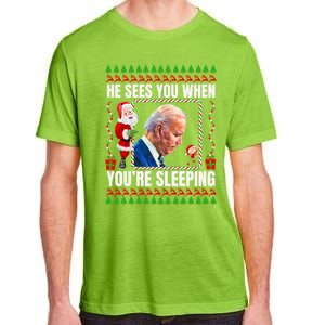 Sleepy Creepy Hidin From Joe Biden Funny Christmas Confused Gift Adult ChromaSoft Performance T-Shirt