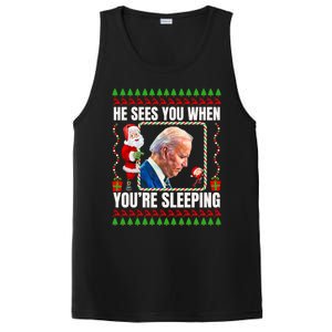 Sleepy Creepy Hidin From Joe Biden Funny Christmas Confused Gift PosiCharge Competitor Tank