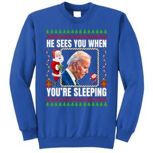 Sleepy Creepy Hidin From Joe Biden Funny Christmas Confused Gift Sweatshirt