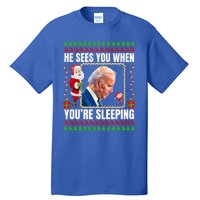 Sleepy Creepy Hidin From Joe Biden Funny Christmas Confused Gift Tall T-Shirt