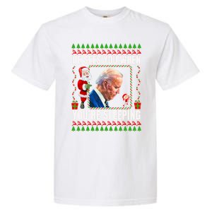 Sleepy Creepy Hidin From Joe Biden Funny Christmas Confused Gift Garment-Dyed Heavyweight T-Shirt