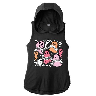 School Counselor Halloween Social Worker Ghost Psychologist Ladies PosiCharge Tri-Blend Wicking Draft Hoodie Tank