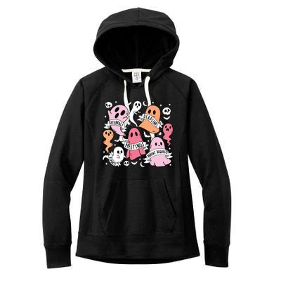 School Counselor Halloween Social Worker Ghost Psychologist Women's Fleece Hoodie