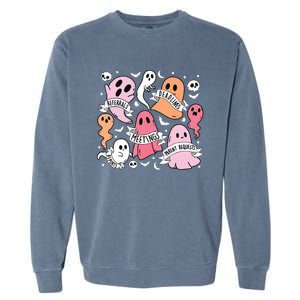 School Counselor Halloween Social Worker Ghost Psychologist Garment-Dyed Sweatshirt