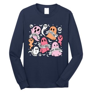 School Counselor Halloween Social Worker Ghost Psychologist Long Sleeve Shirt