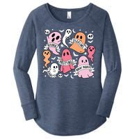 School Counselor Halloween Social Worker Ghost Psychologist Women's Perfect Tri Tunic Long Sleeve Shirt