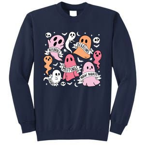 School Counselor Halloween Social Worker Ghost Psychologist Tall Sweatshirt