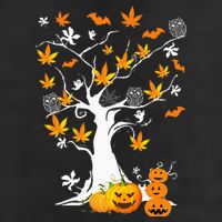 Spooky Cannabis Halloween Costume with Weed Leaf Tree Ghost Pumpkin 11oz C Handle Ceramic Mug
