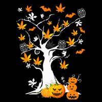 Spooky Cannabis Halloween Costume with Weed Leaf Tree Ghost Pumpkin Zip Tote Bag