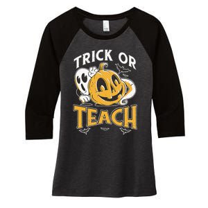 Spooky Classroom: Halloween-themed Teacher Supplies Women's Tri-Blend 3/4-Sleeve Raglan Shirt