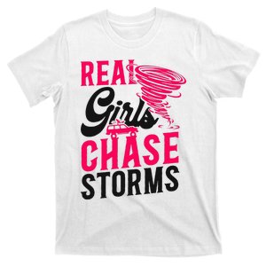 Storm Chaser Hurricane Meteorology Tornado Girl Real T-Shirt