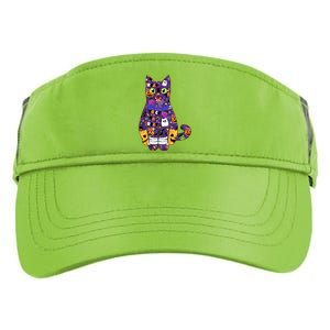 Spooky Cute Halloween Pattern Kitty Cat Adult Drive Performance Visor