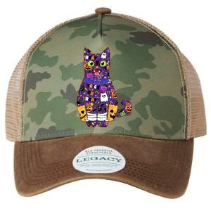 Spooky Cute Halloween Pattern Kitty Cat Legacy Tie Dye Trucker Hat