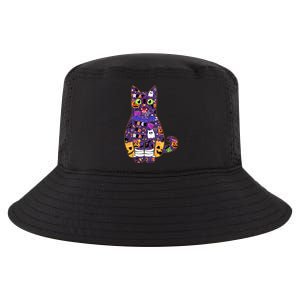 Spooky Cute Halloween Pattern Kitty Cat Cool Comfort Performance Bucket Hat