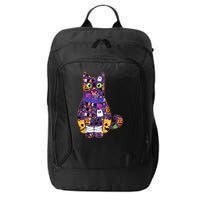 Spooky Cute Halloween Pattern Kitty Cat City Backpack