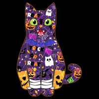 Spooky Cute Halloween Pattern Kitty Cat City Backpack