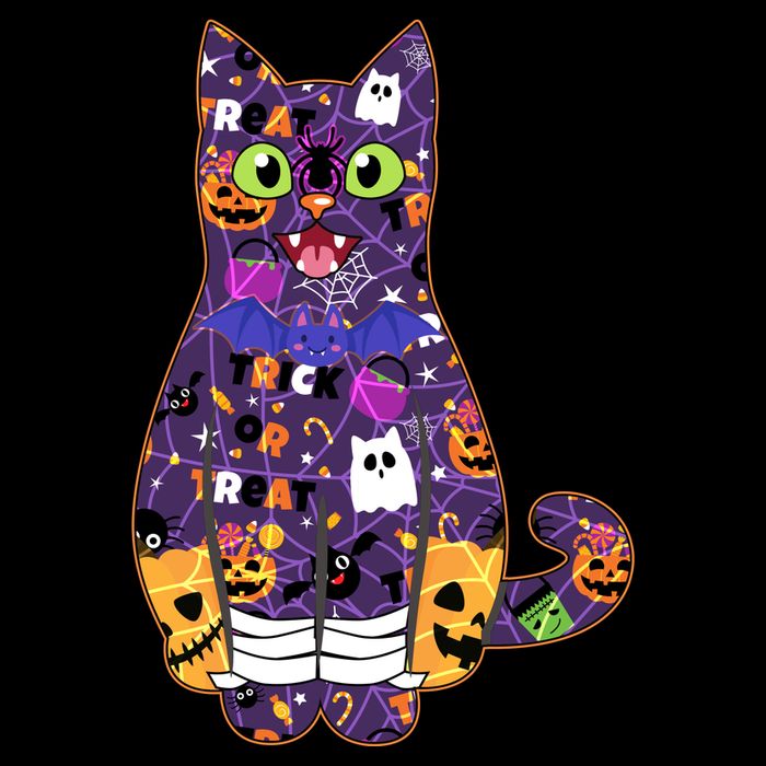 Spooky Cute Halloween Pattern Kitty Cat City Backpack