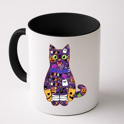 Spooky Cute Halloween Pattern Kitty Cat Mug