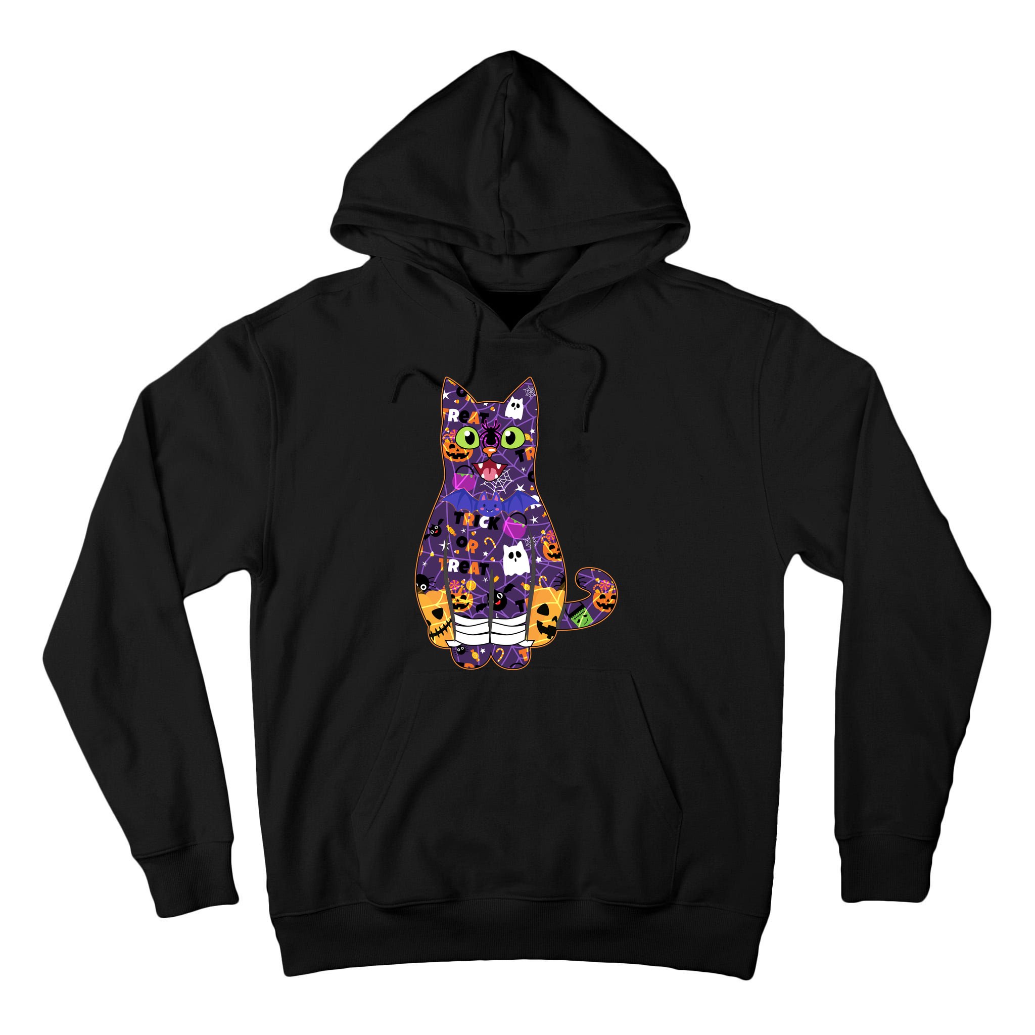 Spooky Cute Halloween Pattern Kitty Cat Tall Hoodie