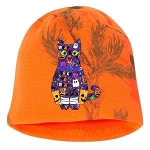 Spooky Cute Halloween Pattern Kitty Cat Kati - Camo Knit Beanie