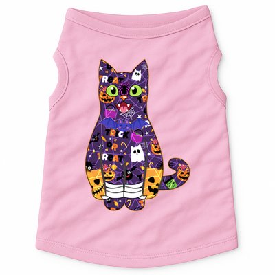 Spooky Cute Halloween Pattern Kitty Cat Doggie Tank