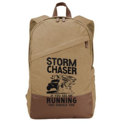 Storm Chaser Hurricane Meteorology Tornado Storm Chaser If Cotton Canvas Backpack