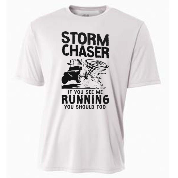 Storm Chaser Hurricane Meteorology Tornado Storm Chaser If Cooling Performance Crew T-Shirt