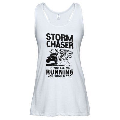 Storm Chaser Hurricane Meteorology Tornado Storm Chaser If Ladies Essential Flowy Tank