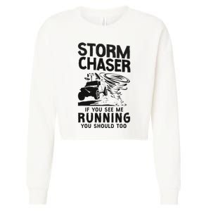 Storm Chaser Hurricane Meteorology Tornado Storm Chaser If Cropped Pullover Crew