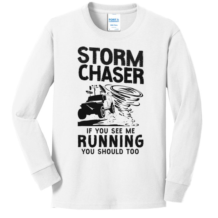 Storm Chaser Hurricane Meteorology Tornado Storm Chaser If Kids Long Sleeve Shirt