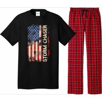 Storm Chaser Hurricane Meteorology Tornado Usa American Flag Pajama Set