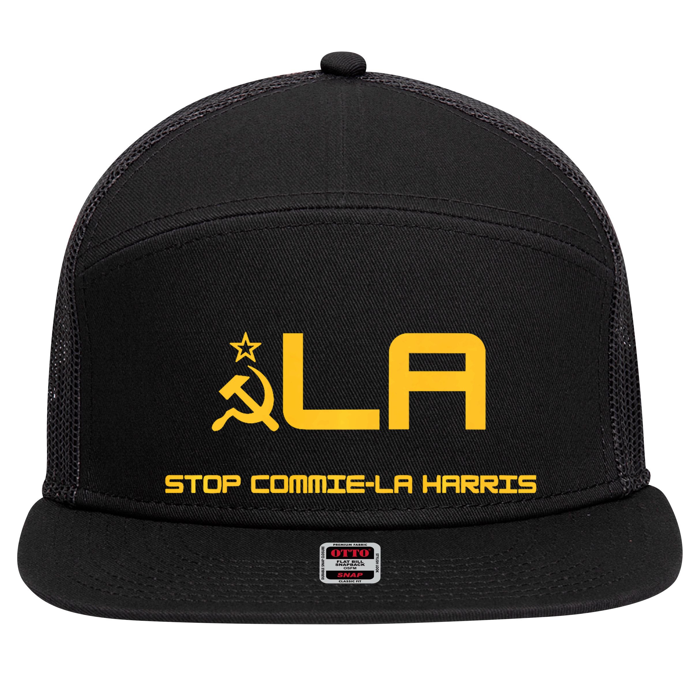 Stop Commiela Harris Stop Kamala Trump 2024 7 Panel Mesh Trucker Snapback Hat
